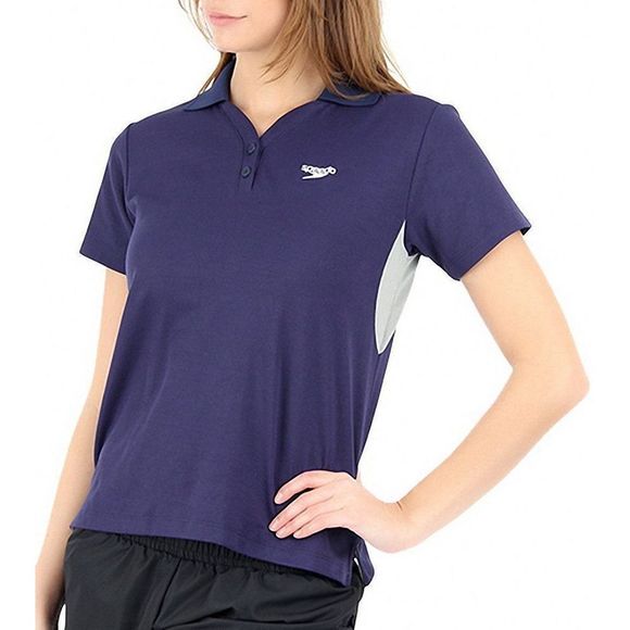 Speedo 7201312 041 Women's Size LARGE Navy Blue Grey Gray Tech Polo Shirt - Picture 4 of 5